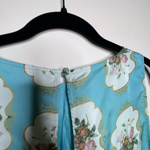 Anthropologie Pankaj & Nidhi Mirror Image Floral Tea Party Midi Dress Size 6 - Picture 17 of 17